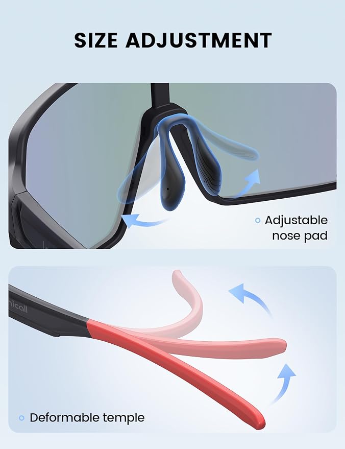 Lamicall Polarized Sports Sunglasses for Men Women, Black+Red