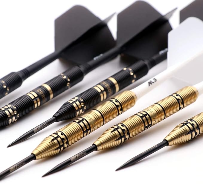 CUESOUL Jazz-Metal Luxury Steel Tip Darts Set 21g/24g/26g with AK5 Integrated Dart Flights