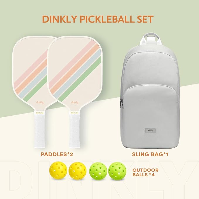 Pickleball Paddles Set of 2/4- USAPA Approved Graphite/Fiberglass Pickleball Racket, 2 Pickleball Rackets, 4 Balls and 1 Portable Carry Bag, Aesthetic Pickle Ball Set for Men Women Beginners
