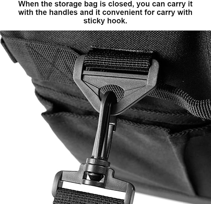 Backpack with Cookware Organizer – Durable Oxford Cloth, Adjustable Shoulder Strap for Camping, Travel, and BBQ, Foldable with Mesh Pockets(Black)