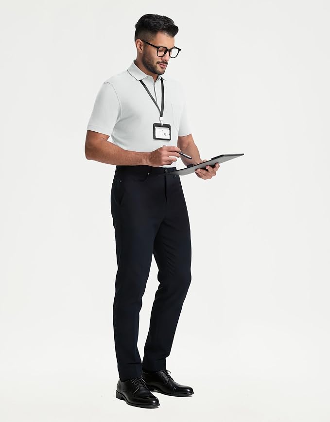 M MAELREG Mens Golf Shirts Short Sleeve Lightweight Soft Cotton Blend with Pocket Summer Casual Daily Wear