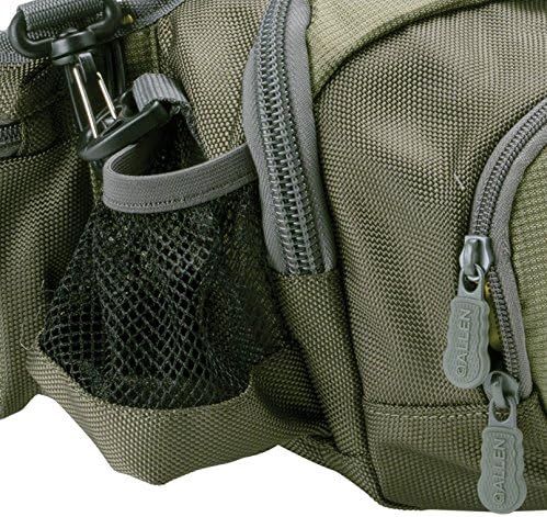 Allen Company Eagle River Lumbar Fly Fishing Pack - Holds 6 Fly Boxes, Zip‑Down Workstation, Waist Bottle Pockets, Durable Outdoor Waist Pack - Gray/Lime and Olive Green