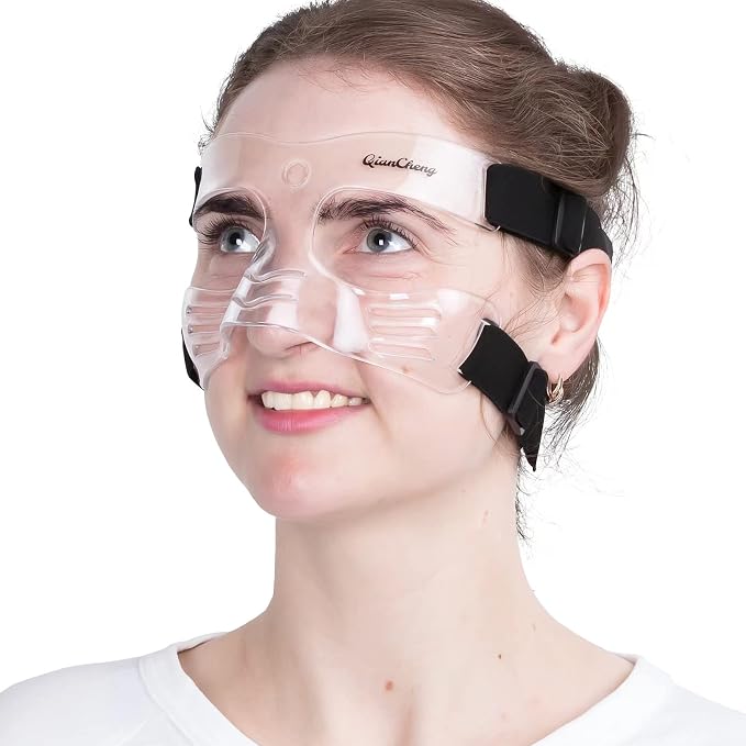 Nose Guard Face Shield for Broken Nose for Women Teenagers, Protective Face Mask L5 Medium Size with Padding, QC-L5-M