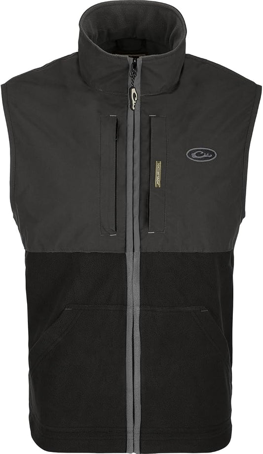 Drake Waterfowl Men's Eqwader Fleece Lined Hunting Vest | Waterproof Windproof Breathable Moisture-Wicking Sleeveless Jacket w/Taped Seams & Magnattach Pocket