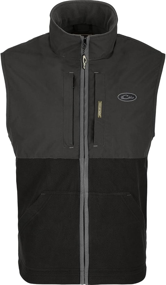 Drake Waterfowl Men's Eqwader Fleece Lined Hunting Vest | Waterproof Windproof Breathable Moisture-Wicking Sleeveless Jacket w/Taped Seams & Magnattach Pocket