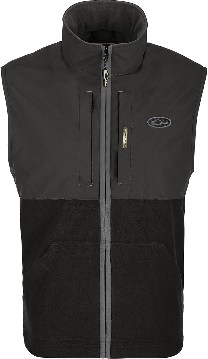 Drake Waterfowl Men's Eqwader Fleece Lined Hunting Vest | Waterproof Windproof Breathable Moisture-Wicking Sleeveless Jacket w/Taped Seams & Magnattach Pocket