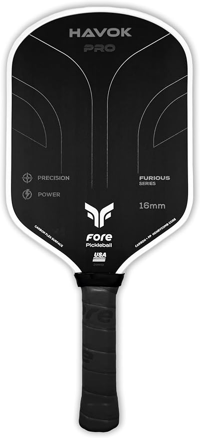 Havok Pro Pickleball Paddle: Carbon Fiber Surface for Enhanced Power, Precision and Maximum Spin - Large Sweet Spot and USAPA Approved