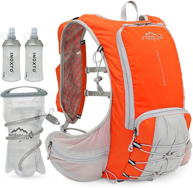 INOXTO Hydration Pack Backpack ，Water Backpack with 2L Leakproof Water Bladder, Running Hydration Vest for Man, Daypack for Cycling Motocross Climbing Trail Running
