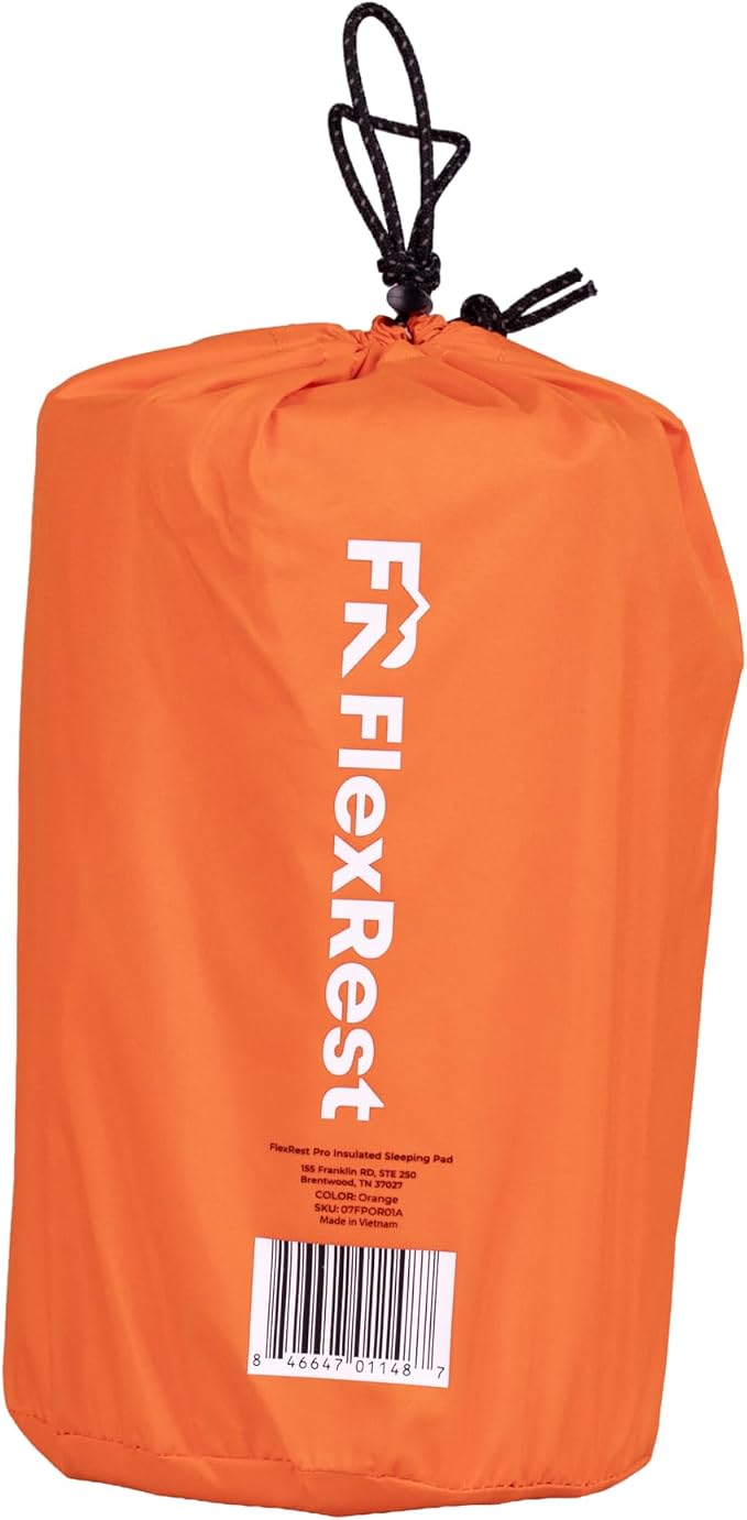 Pro Insulated Sleeping Pad for Camping | Easily Inflatable and Designed for Premium Comfort in the Lowest Temperatures | Orange