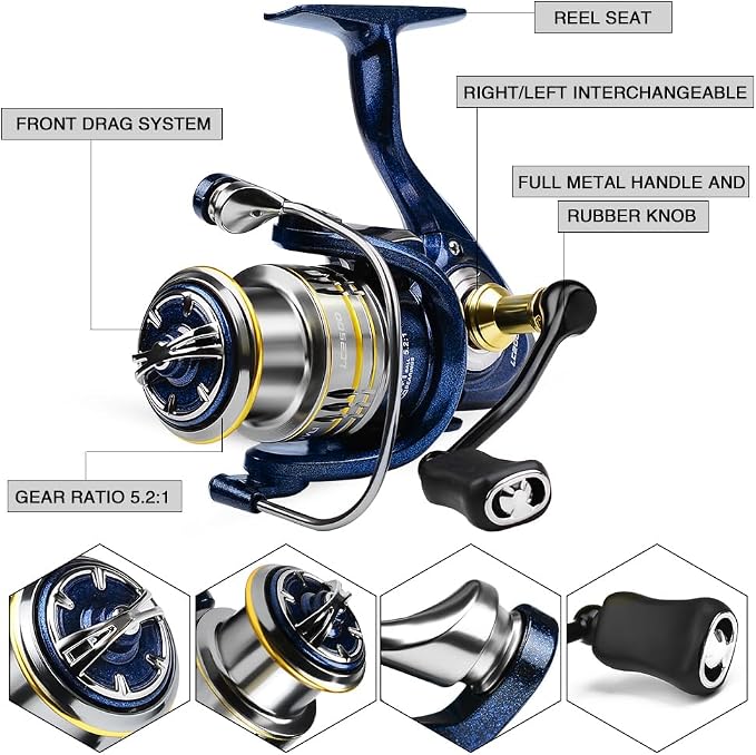 Fishing Rod and Reel Combo - Telescopic Fishing Poles and Spinning Reels Combos - Carbon Fiber Fishing Pole with 2500 Fishing Reel Combos - Bass Fishing Tackle Gear Set Fishing Rods Kit 1.8m/5.9ft