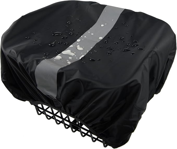 Bicycle Rear Rack Rain Cover with Reflective Strip Bike Trunk Rain Cover (35L Typ1 Black, 35L)