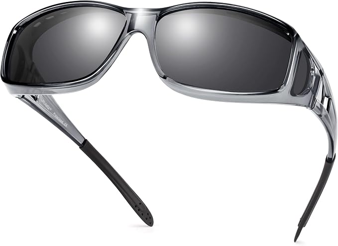 URUMQI Polarized Sunglasses Fit Over Glasses for Men Women, Wraparound Sun Glasses UV400 Protection for Driving Fishing