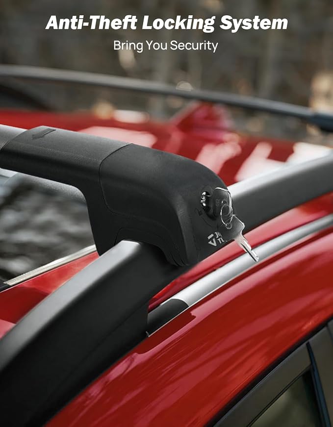 JOYTUTUS Lockable Car Roof Rack Compatible with Subaru Crosstrek 2024-2026 with Factory Raised Side Rails (Not Fit Wilderness), 300LB Aluminum Crossbars for Roof Racks Suitcases Kayaks