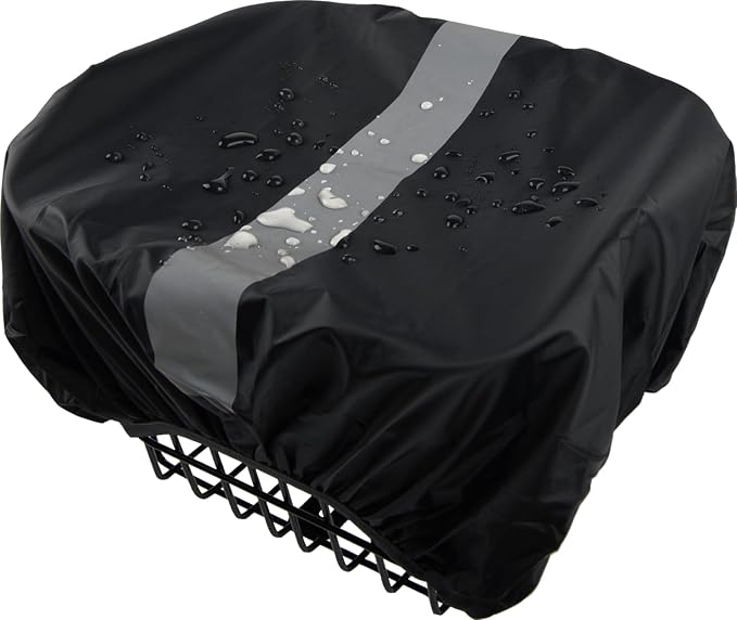 Bike Basket Cover 20L Front Rack Bag Cover E Scooter Basket Cover with Reflective Strip Black