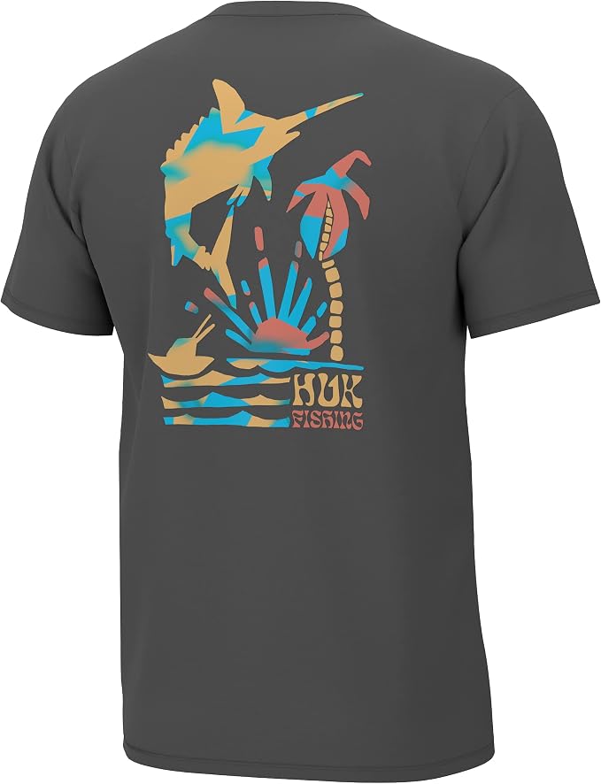 HUK Mens Performance Fishing Logo Tee, Short Sleeve T-Shirt for Men