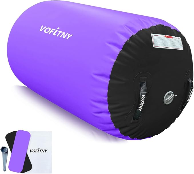 VOFiTNY Gymnastics Air Barrel Cheerleading Tumbler with Track Pump for Inflatable