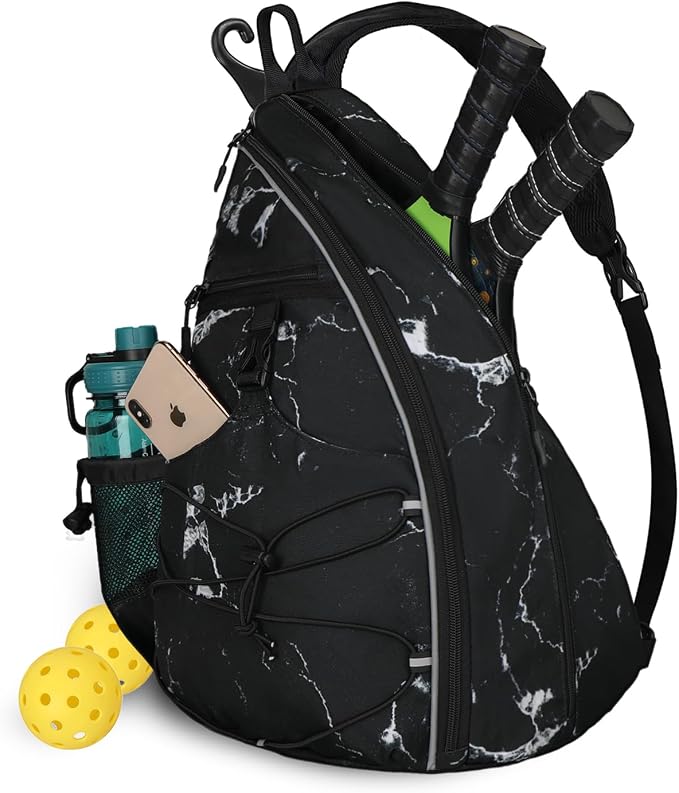 Goloni Pickleball Sling Bag for Men Women, Lightweight Pickleball Backpack with Fence Hook