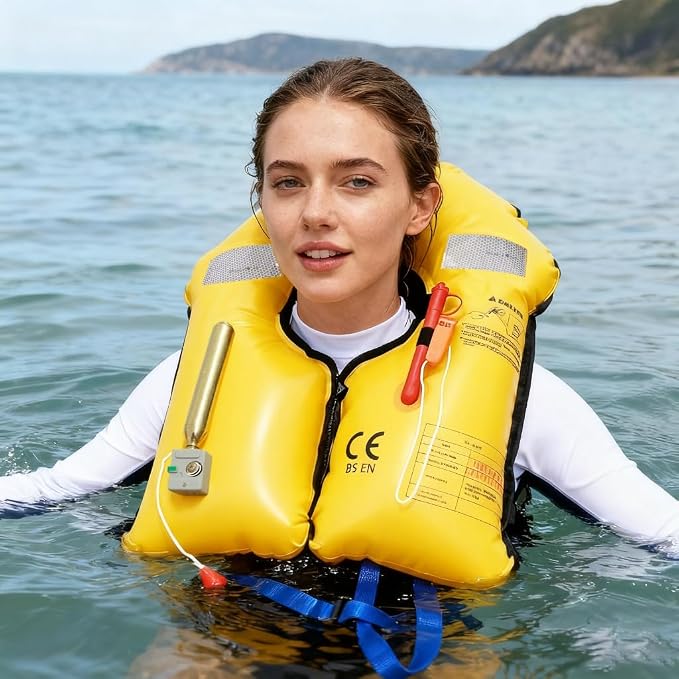 Adult Inflatable Life Jacket/Kayak Buoyancy Vest | Fishing Sailboat PFD Thin Weight Suitable for up to 330 pounds