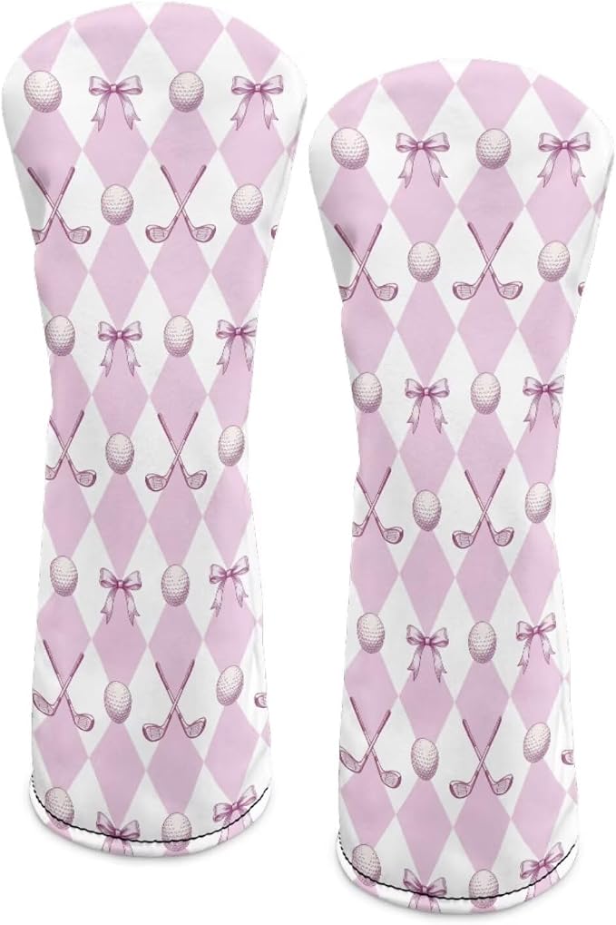 Rnyleeg Golf Club Head Covers for Women Driver Head Cover Leather Fairway Wood Headcover Hybrid Headcovers for Golf Clubs