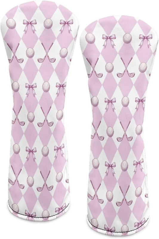 Rnyleeg Golf Club Head Covers for Women Driver Head Cover Leather Fairway Wood Headcover Hybrid Headcovers for Golf Clubs