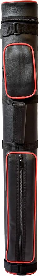 HAN'S DELTA 2x2 Hard Pool Cue Billiard Stick Carrying Case, (Several Colors Available) (Piping Red)