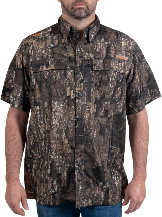 HABIT Men's Hatcher Pass Short Sleeve Camo Guide Shirt