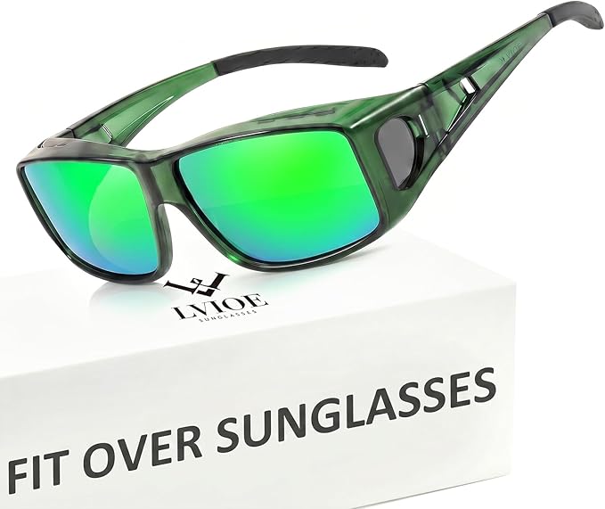 LVIOE Over Glasses Sunglasses Wrap Around Polarized Sunglasses for Men Women Fit Over Prescription Glasses with UV Protection