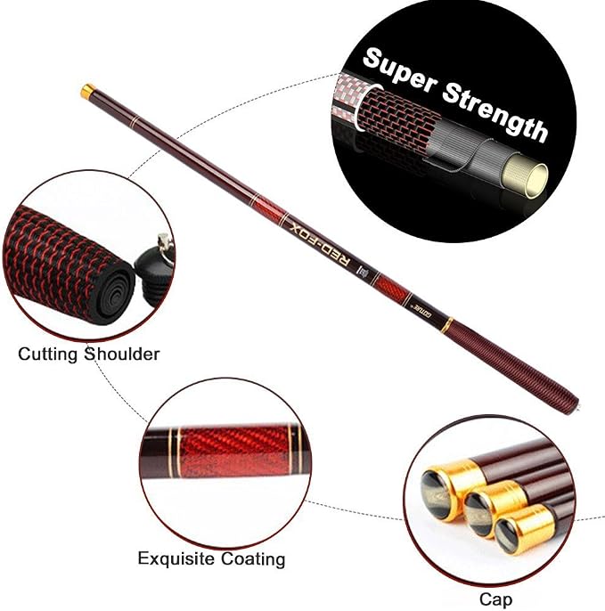 Goture Telescopic Tenkara Fishing RodPortable Hand Fishing Poles 12-24Ft | Reinforced ultralight blank resists cracking on hard runs; ideal all-round length for stream, pond & lake bank fishing