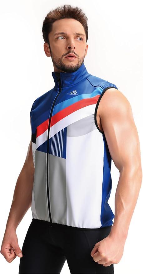 CEROTIPOLAR Club Fit Men's Thermal Fleece Cycling Vest for Bike Biking,Rain-Wind Proof Cycle Outwear