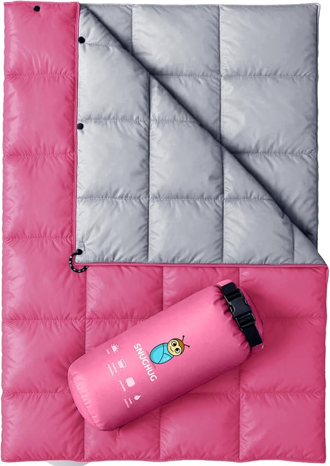 Puffy Blanket for Cold Weather - Down Camping Blanket with Sustainable Insulation, Lightweight & Warm Outdoor Camping Quilt, Water-Resistant, Compact & Packable