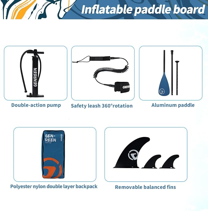 Paddle Board Stand up Paddle Board (Extra Large 11'*33/34") Newly Improved 2 Side Layers 450LBS Quality Inspection×5 (All-Season for JP customers) paddleboards Fishing Family Pet Friendly