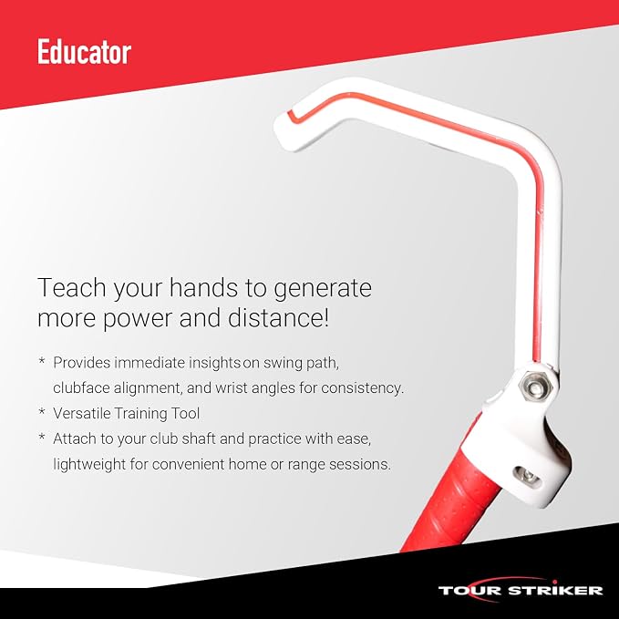 Tour Striker Educator Golf Swing Wrist Trainer – Improve Grip & Power – Training Aid for Men & Women – Perfect for Left & Right-Handed Golfers – Durable Practice Equipment & Alignment Tool