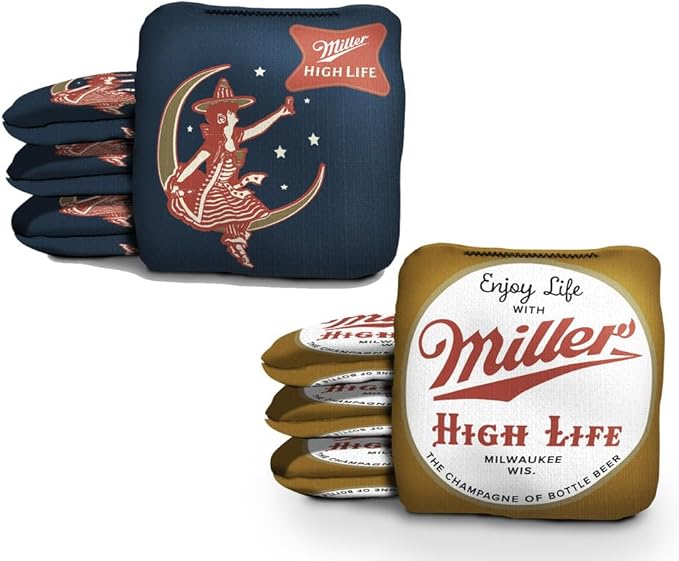 Slick Woody's Official Brand Beer + American Flag Cornhole Bags – Resin-Filled Tournament Performance with Dual Sided Professional Use Fabric- Set of 8