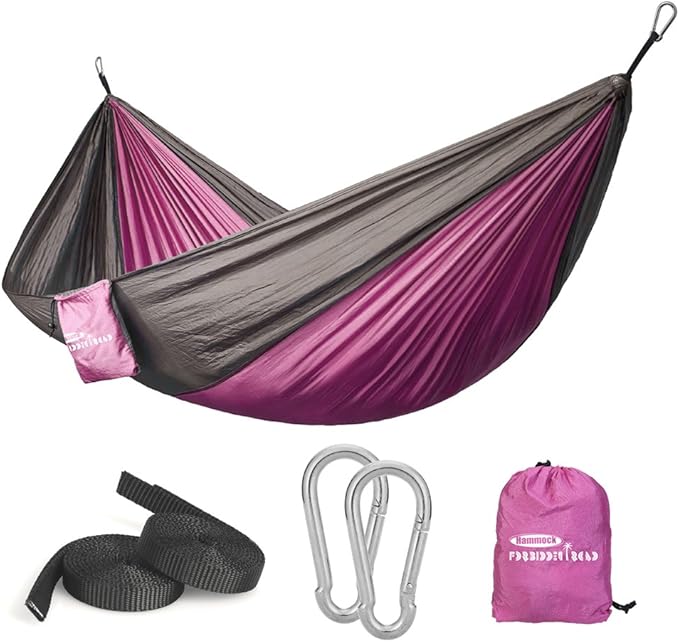 Forbidden Road Camping Hammock 400lbs Capacity Portable Hammock for Outside, Backyard, Travel, Backpacking, Beach