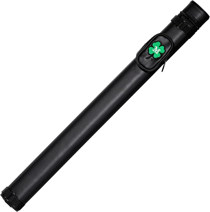 McDermott 1x1 Hard Oval Vinyl Pool/Billiard Cue Case - Black w/Clover