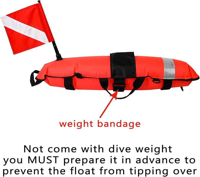 Luwint Hi-Vi Inflatable Dive Float Buoy and 5ft Surface Marker Buoy