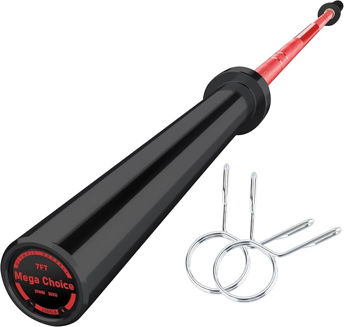 GaveeLife Olympic Barbell Bar for Weightlifting - 7FT Heavy Duty (1500LB/700LB), 4FT Short (500LB), 4FT EZ Curl Bar - Weight Bar Fit 2” Standard Weights - Home Gym Strength Training