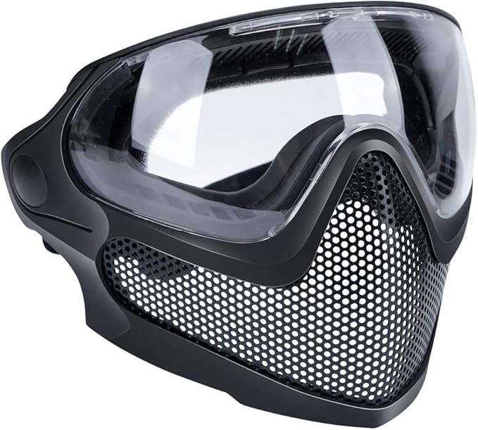 ATAIRSOFT 2 Modes Airsoft Mask Full Face Tactical Safety Protective Mask Anti-Fog Goggles Set with 3 Interchangable Lens