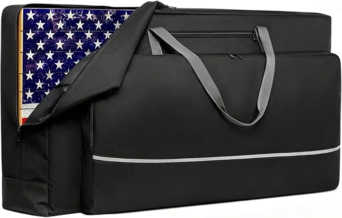 Cornhole Carrying Case Fits 4' x 2' Regulation Size Board, Heavy-Duty 900D Cornhole Boards Bag with Front Pockets and Padded Shoulder Strap for Cornhole Outdoor Games, Only Bag