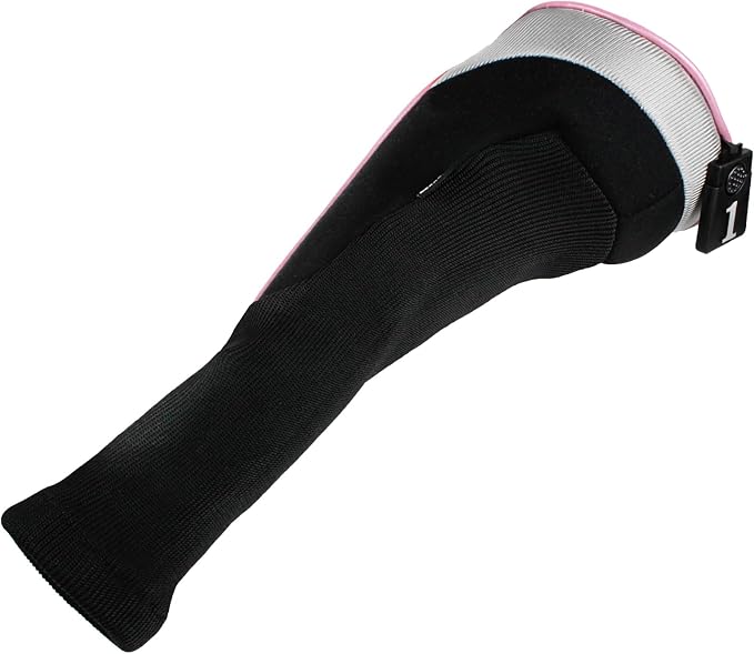 Andux 3pcs/Set Golf 460cc Driver Wood Club Head Covers Long Neck | for Driver Fairway Wood with Interchangeable No. Tags Mesh Breathable material Coloured Piping Pull-On Closure