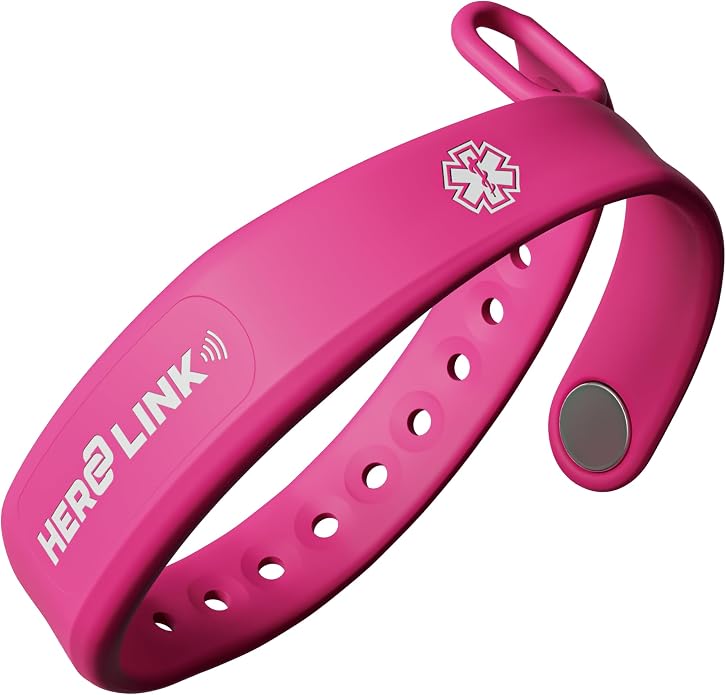 Hero Link® Medical ID Bracelet & Wellness Wristband – Adjustable Silicone, Waterproof, Heat-Resistant, Smart Band with NFC Tag for Instant Emergency Info Access