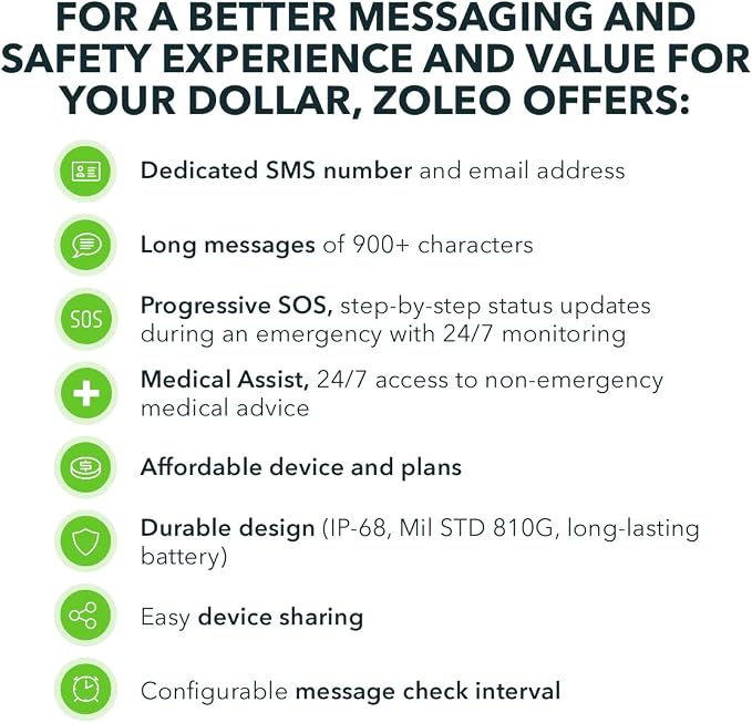 ZOLEO Satellite Communicator – Two-Way Global SMS Text Messenger & Email, Emergency SOS Alerting, Check-in & GPS Location – Android iOS Smartphone Accessory