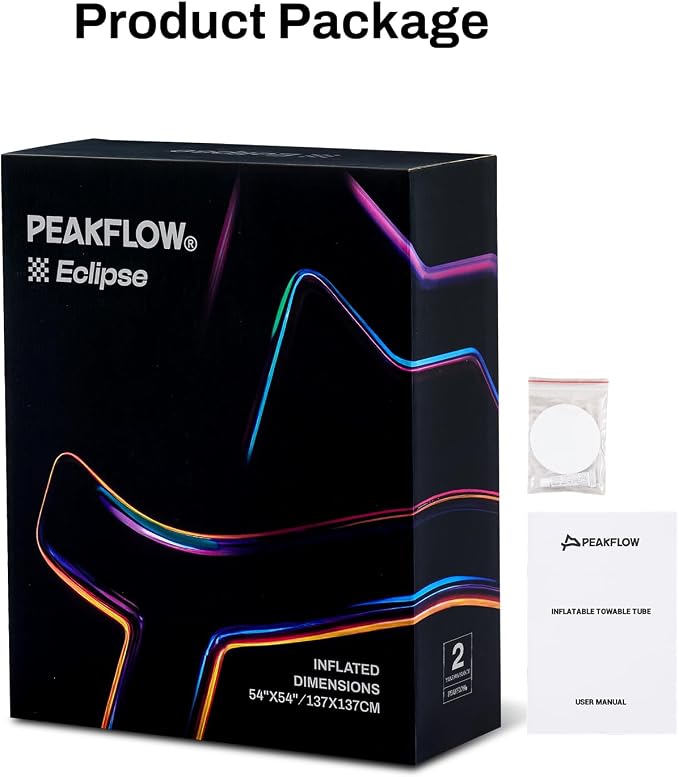PEAKFLOW Towable Tube,Boat Tube,1-3 Person,Tubes for Boating,PVC Liner and Full Nylon Cover,Lake & Ocean Fun