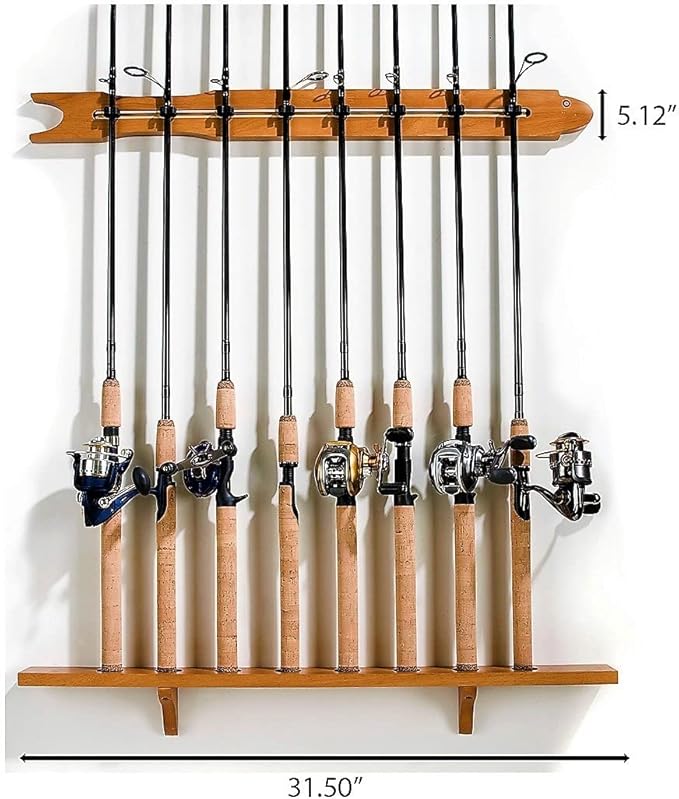 Old Cedar Outfitters Modular Wall Rack for Fishing Rod Storage, Holds up to 8 Fishing Rods