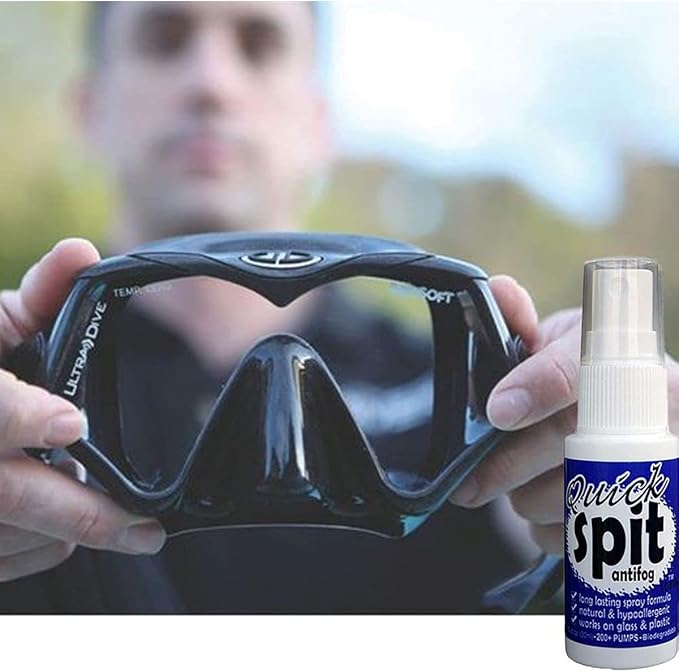 Jaws Quick Spit Anti-Fog Spray for Swim Goggles, Eye Glasses, Snorkel Mask, Scuba Divers, and Safety Eyewear, Made in the USA