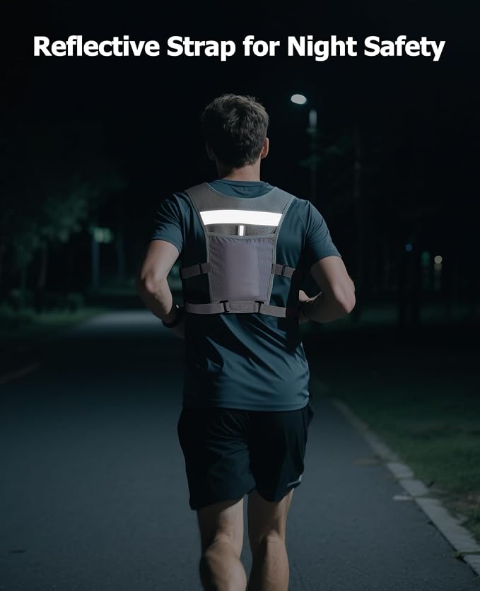 NOOLA Running Vest with 500ml Soft Flask, Lightweight Running Hydration Vest for Men Women，Adjustable Reflective Water Backpack with Phone Holder for Hiking Cycling Marathon Trail Race