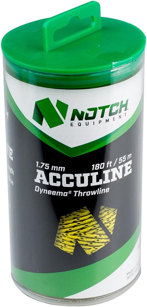Notch Acculine 1.75mm x 180 ft. Dyneema Throwline, Wear Resistant, Knot Friendly, Tensile Strength: 560 lbs. - Yellow (NTL175-180)