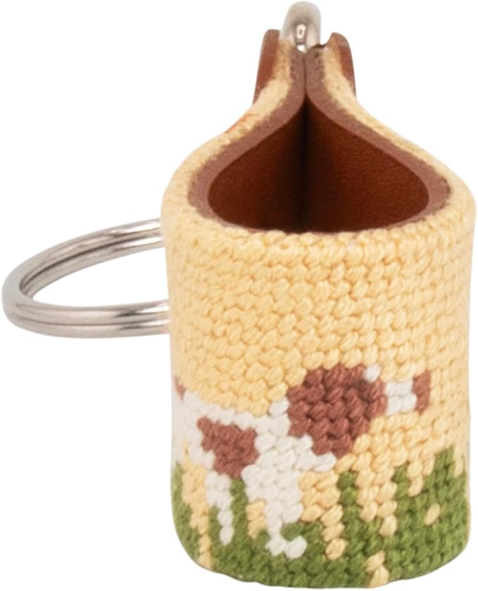 Leather Hand-Stitched Needlepoint Key Fob or Key Chain