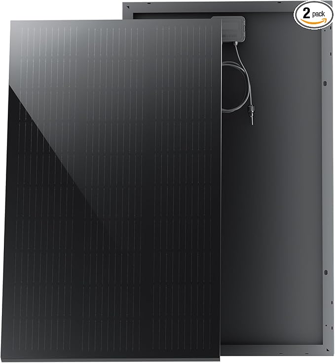 STAR 200 Watt Solar Panel, 2PCS 100W 12/24V Solar Panels with Frame-Less Design & Maintenance-Free, 25% High-Efficiency Monocrystalline, Reliable Power for RV, Marine, Roof, Home, and Off-Grid