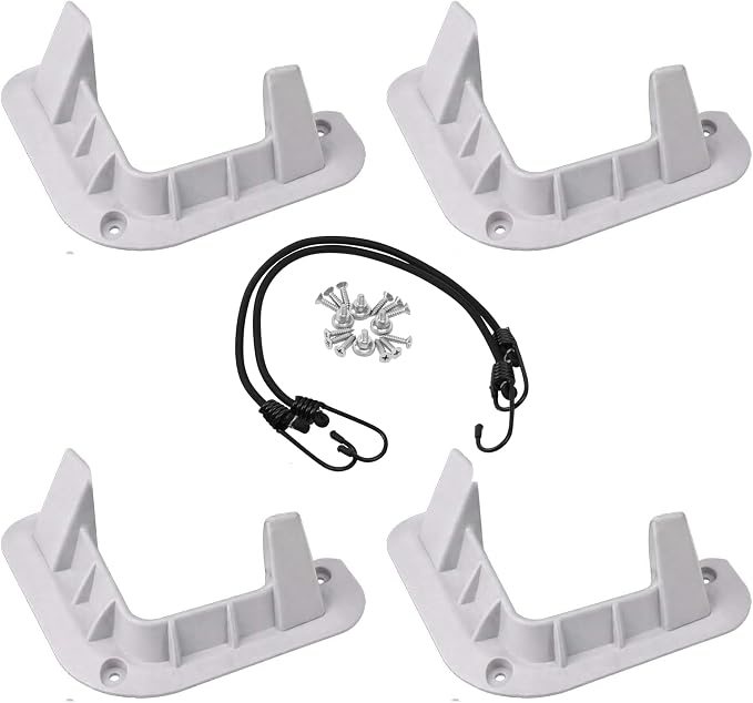 Boat Cooler Mounting Kits Universal Cooler Tie Down,Fits Most Brands,Removable Cooler Mounting kit,Include 4 Corner Pieces, 2 Quick-Connect Stretch Straps (4 Pack)